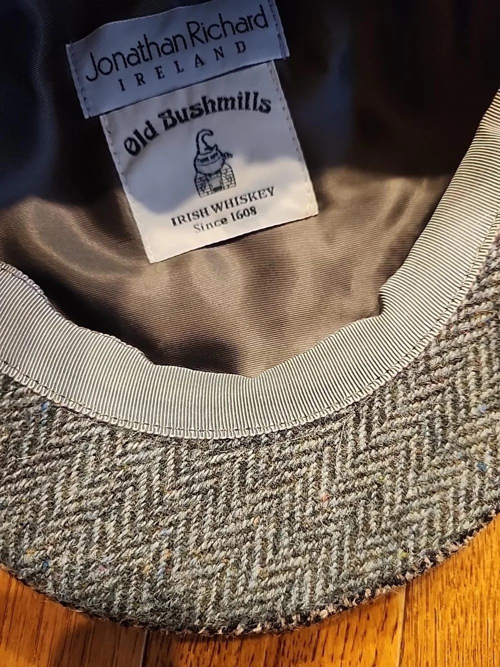 Vintage Jonathan Richard Old Bushmills Patchwork Wool Newsboy Cap M 58 Ireland